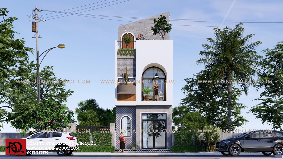 Thiết kế nhà phố hiện đại 3 tầng tại Phan Thiết- Thi công trọn gói 850 triệu _ MS21