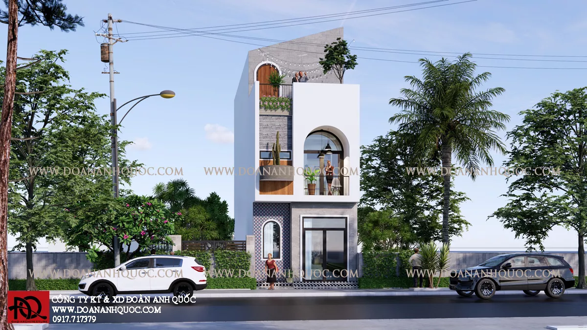 Thiết kế nhà phố hiện đại 3 tầng tại Phan Thiết- Thi công trọn gói 850 triệu _ MS21