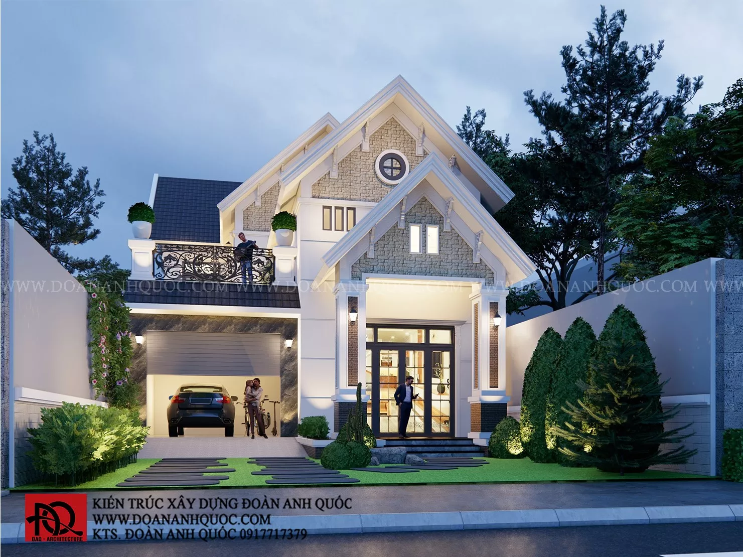 Thiết kế nhà cấp 4 mái thái có gác lững tại Phan Thiết 7x13 - MS 36